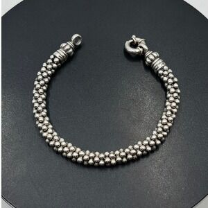 LAGOS Caviar Designer Sterling Silver Signature Multi Beaded Rope Bracelet 7.25